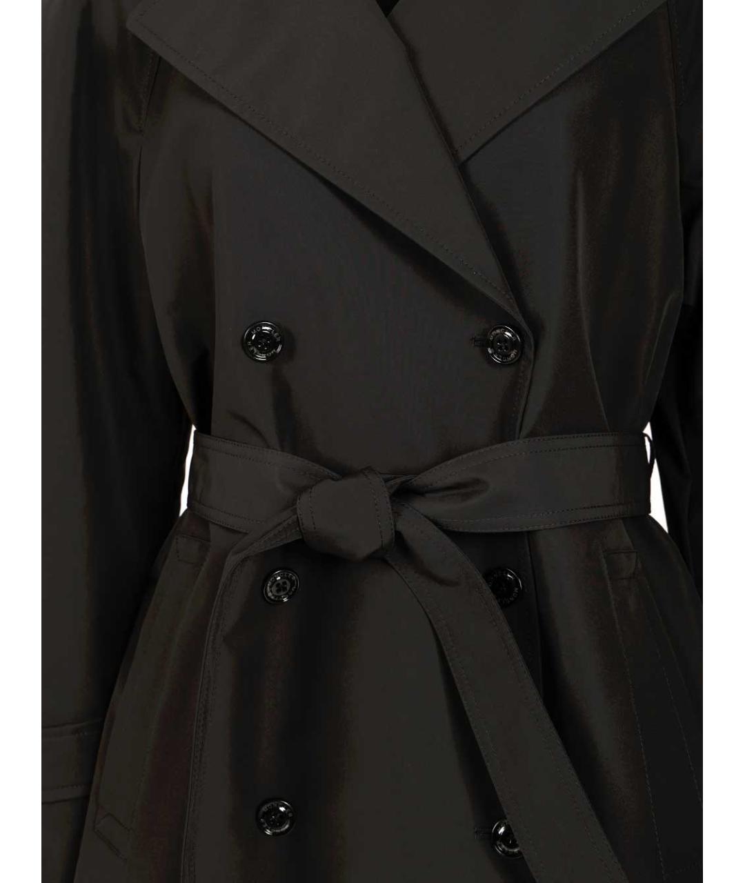 MONCLER Черный полиэстеровый тренч/плащ, фото 5