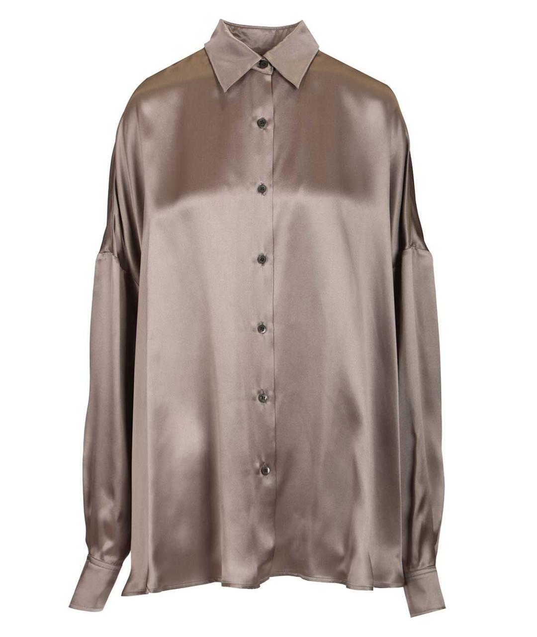 DRIES VAN NOTEN Серая шелковая рубашка, фото 1