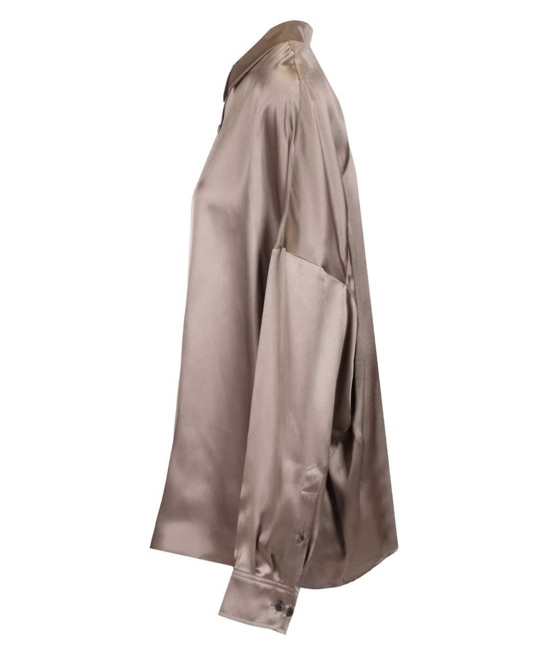 DRIES VAN NOTEN Серая шелковая рубашка, фото 3