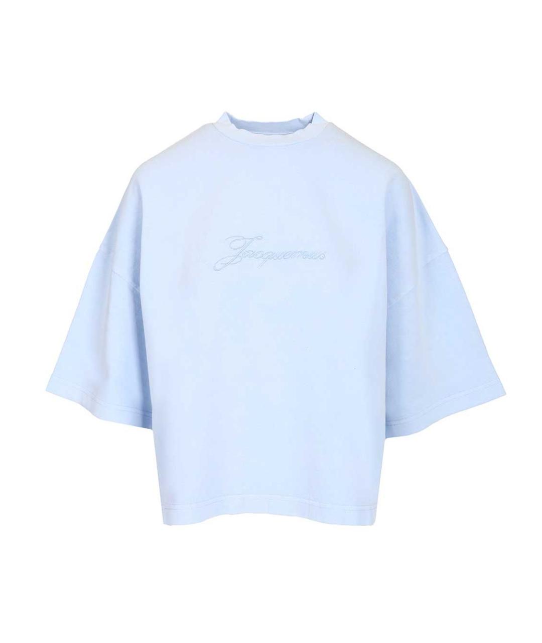 JACQUEMUS Голубая хлопковая футболка, фото 1