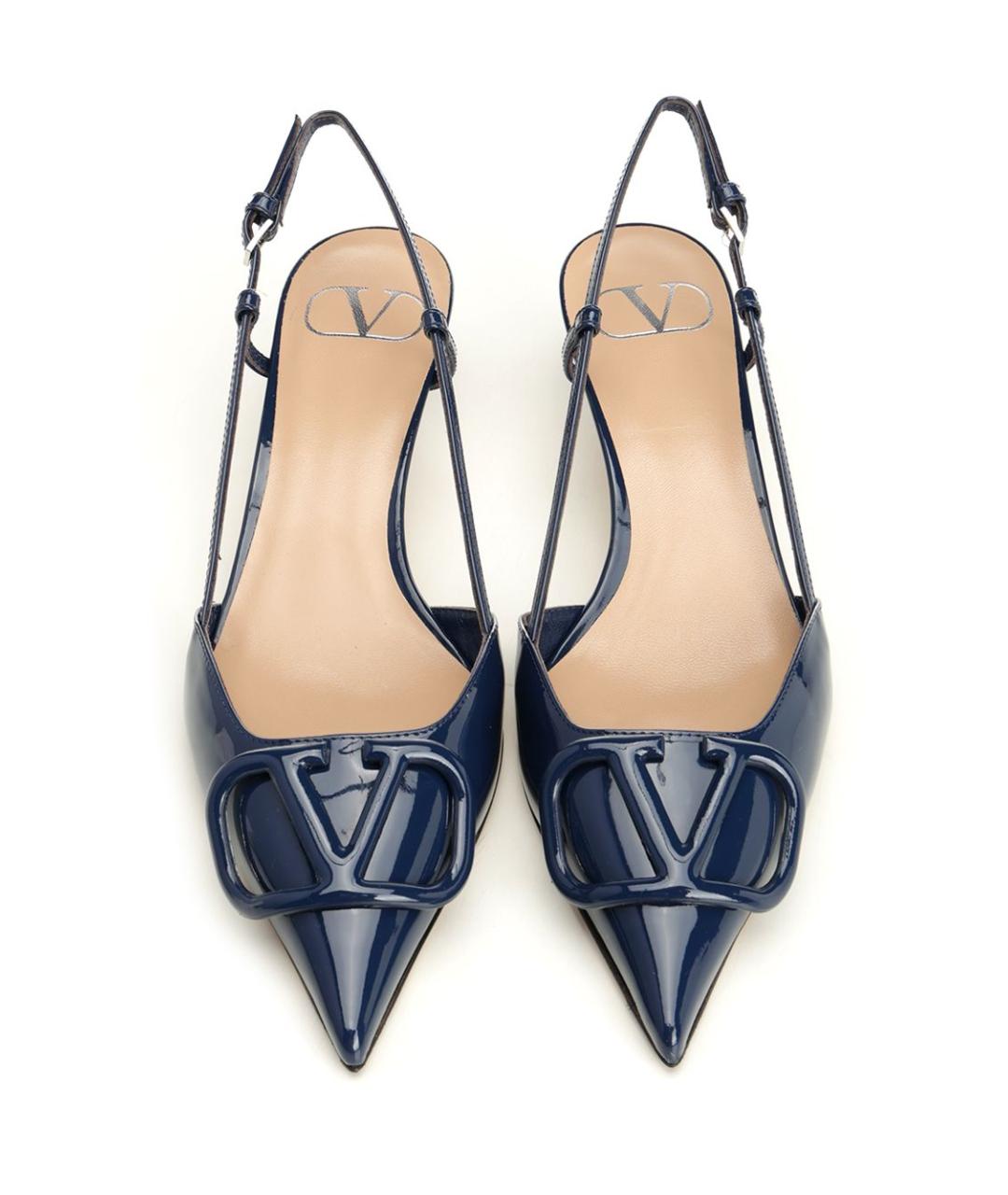 VALENTINO Синие кожаные туфли, фото 5