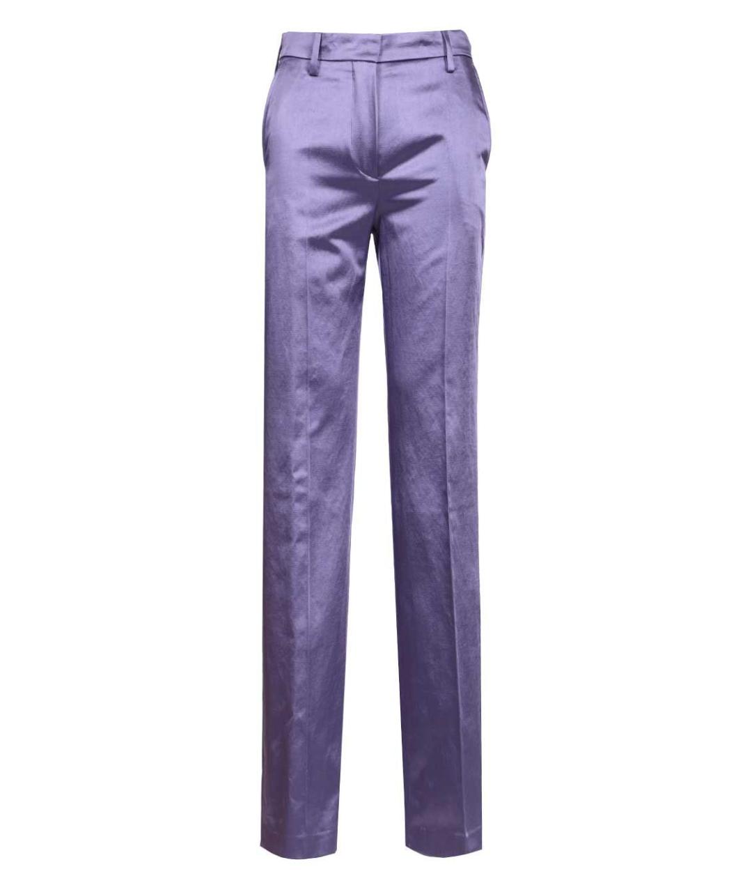 DRIES VAN NOTEN Фиолетовые хлопковые прямые брюки, фото 1