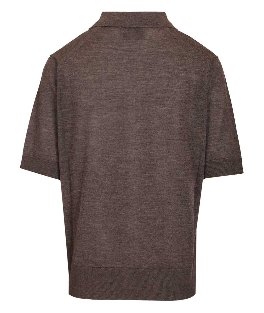 LOULOU STUDIO Коричневая кашемировая футболка, фото 2