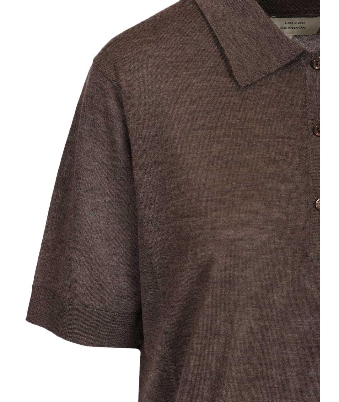 LOULOU STUDIO Коричневая кашемировая футболка, фото 3