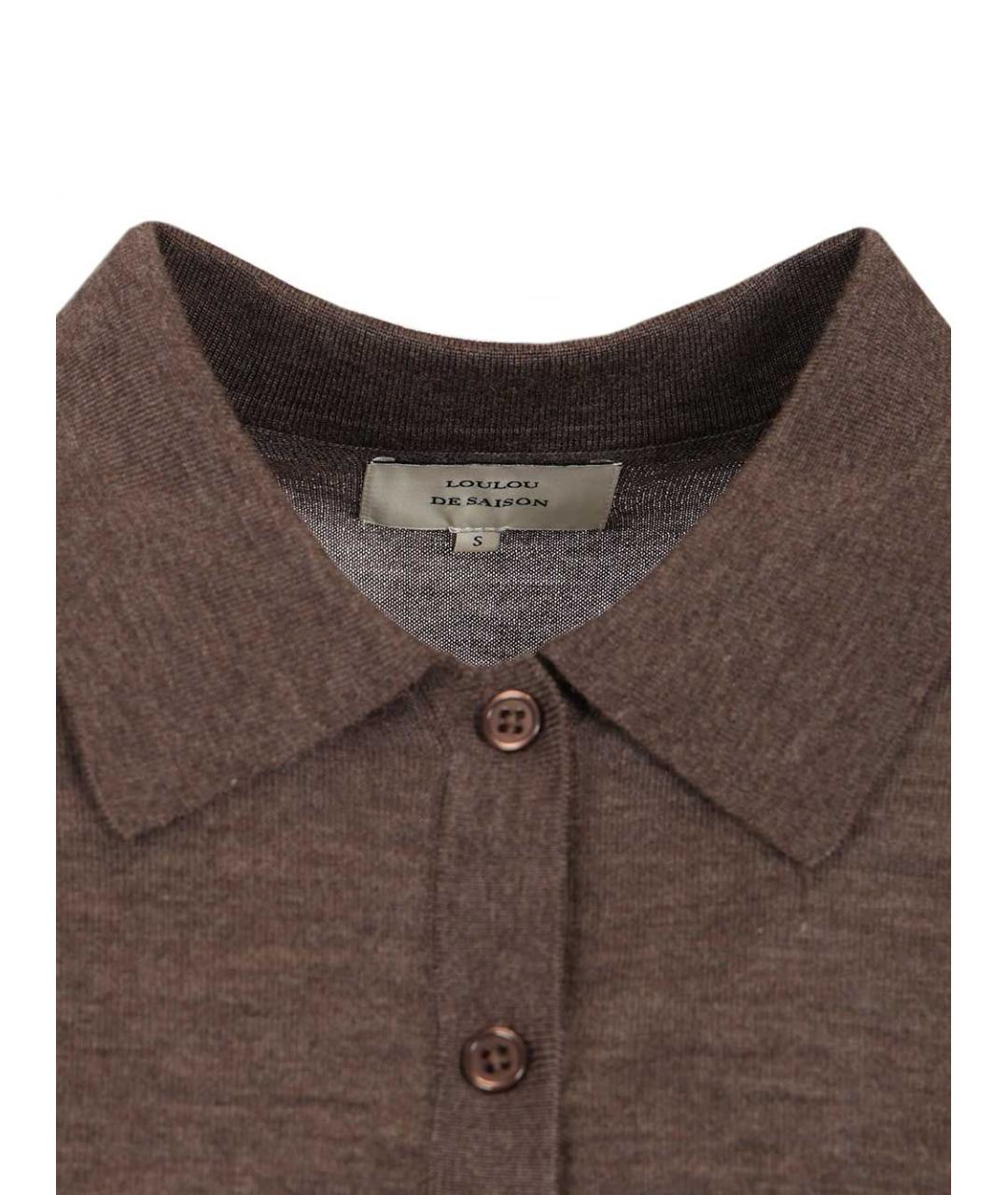 LOULOU STUDIO Коричневая кашемировая футболка, фото 4