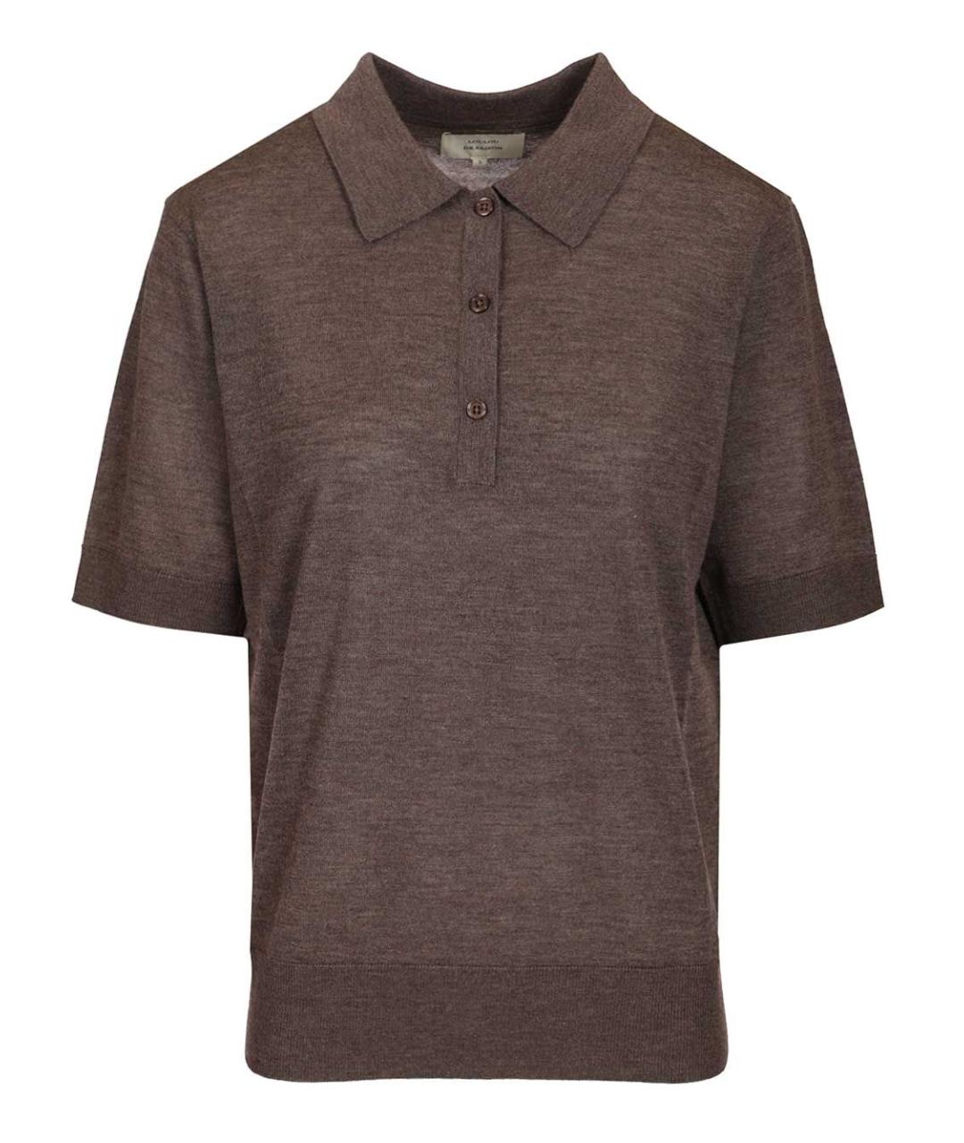 LOULOU STUDIO Коричневая кашемировая футболка, фото 1