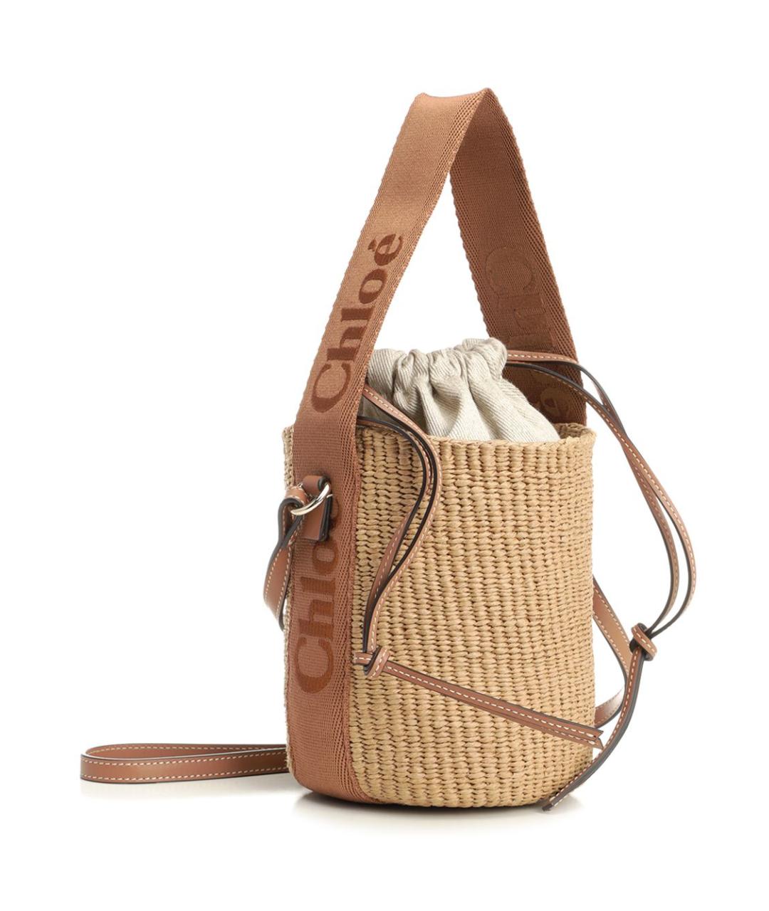 CHLOE Бежевая пелетеная сумка через плечо, фото 2
