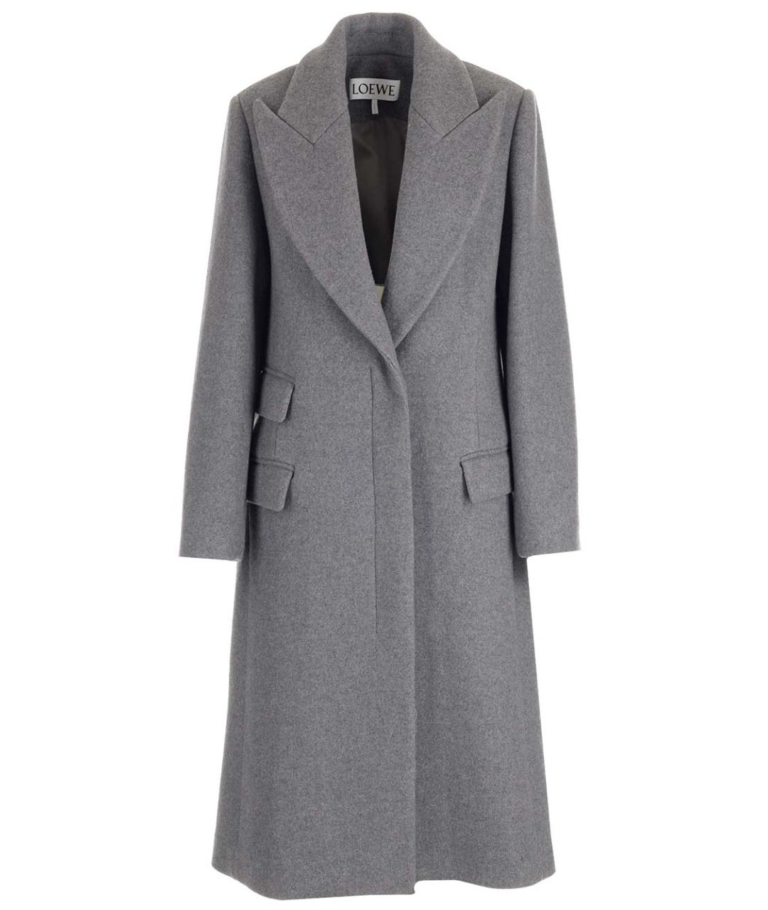 LOEWE Серое шерстяное пальто, фото 1