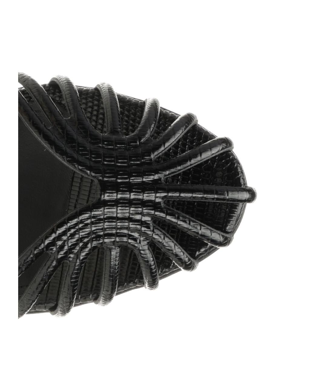 ALEVI Черные кожаные босоножки, фото 4