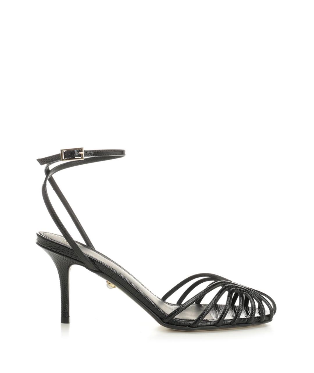 ALEVI Черные кожаные босоножки, фото 1