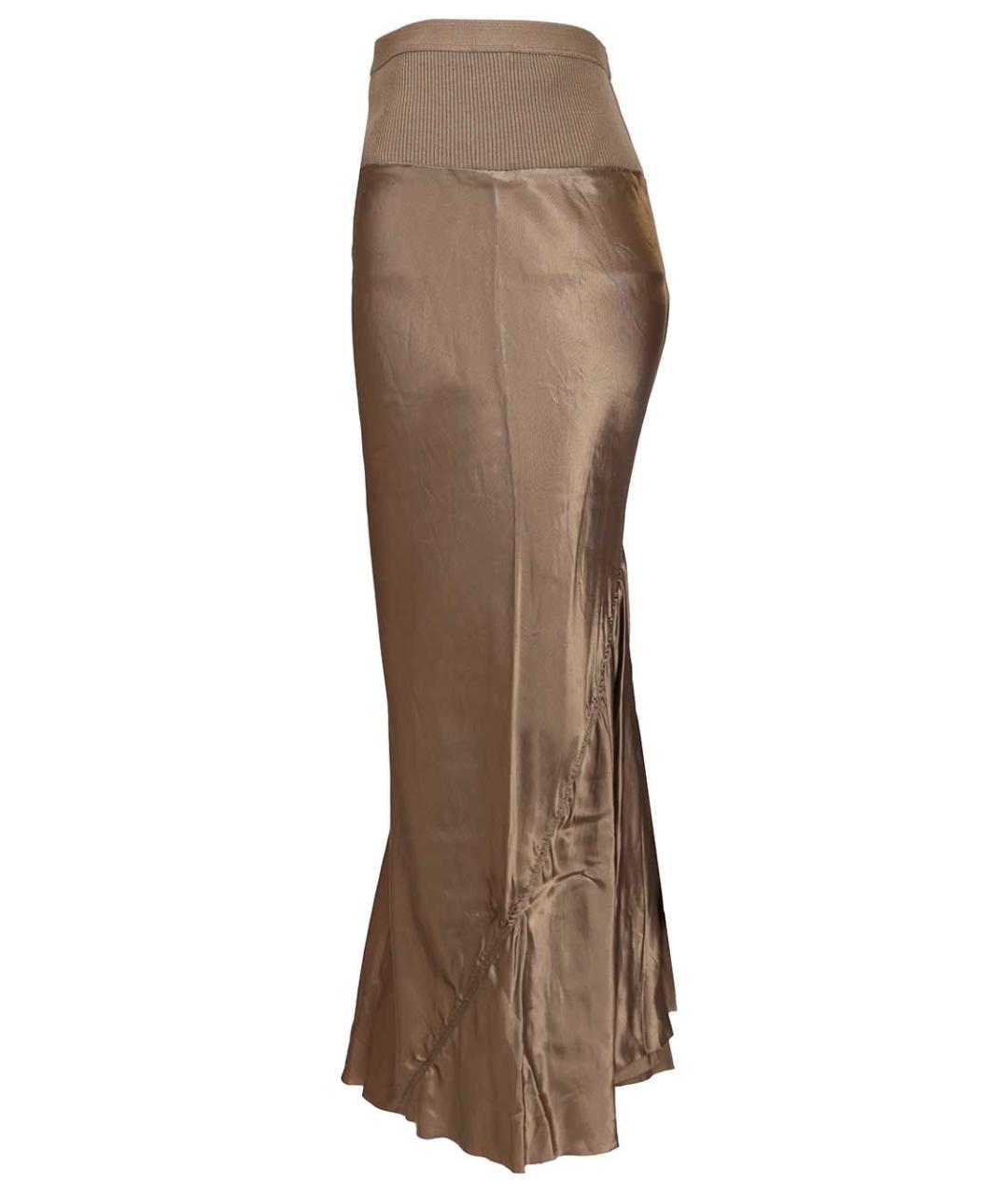RICK OWENS Коричневая вискозная юбка миди, фото 3
