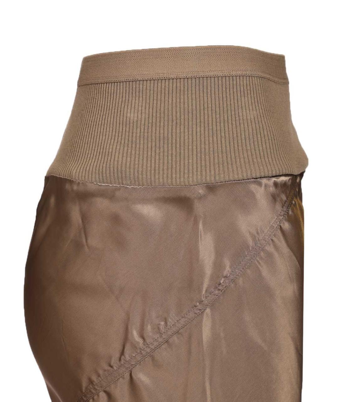 RICK OWENS Коричневая вискозная юбка миди, фото 5