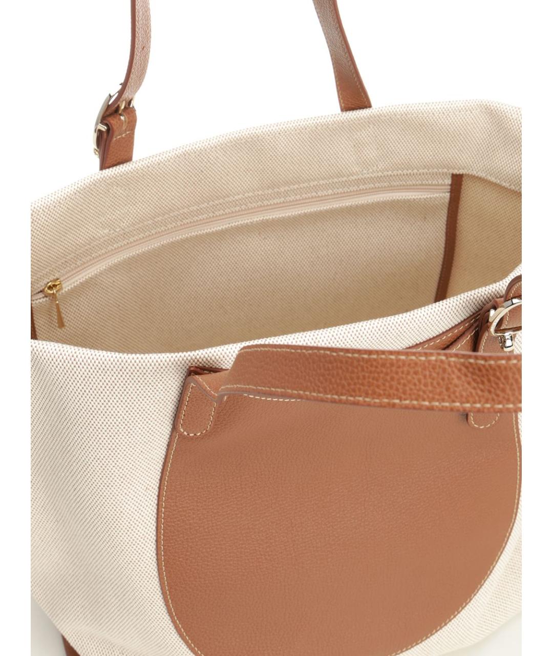 LONGCHAMP Бежевая тканевая сумка тоут, фото 4