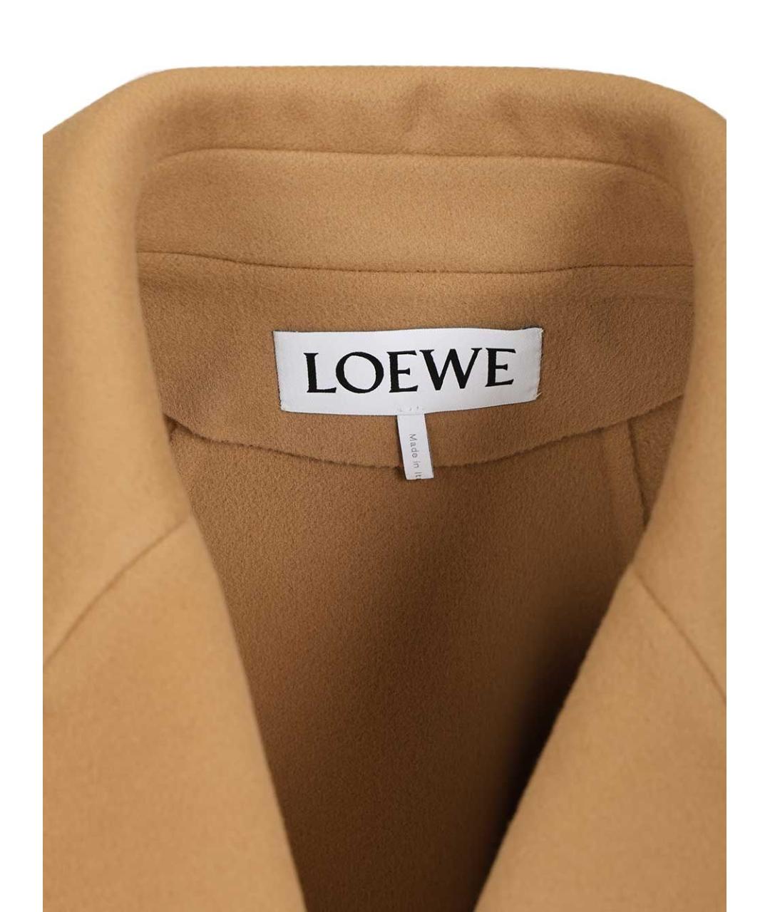 LOEWE Бежевое шерстяное пальто, фото 5