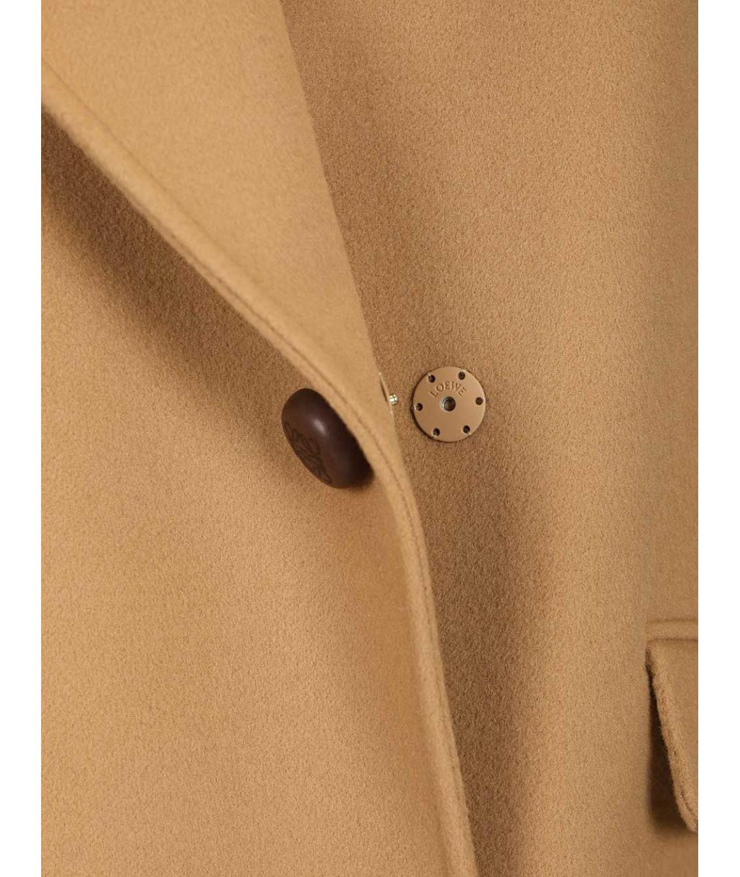 LOEWE Бежевое шерстяное пальто, фото 4