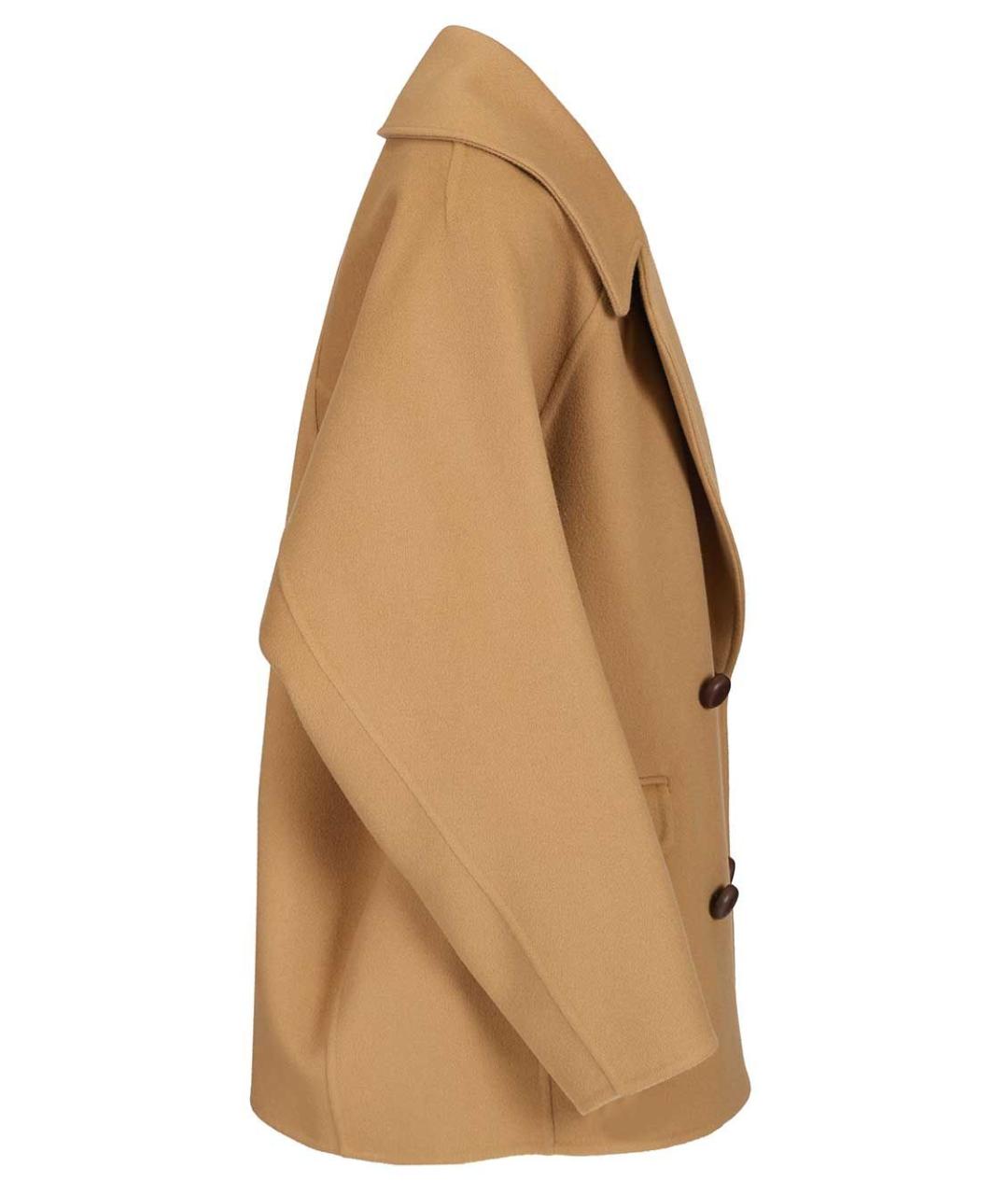 LOEWE Бежевое шерстяное пальто, фото 3