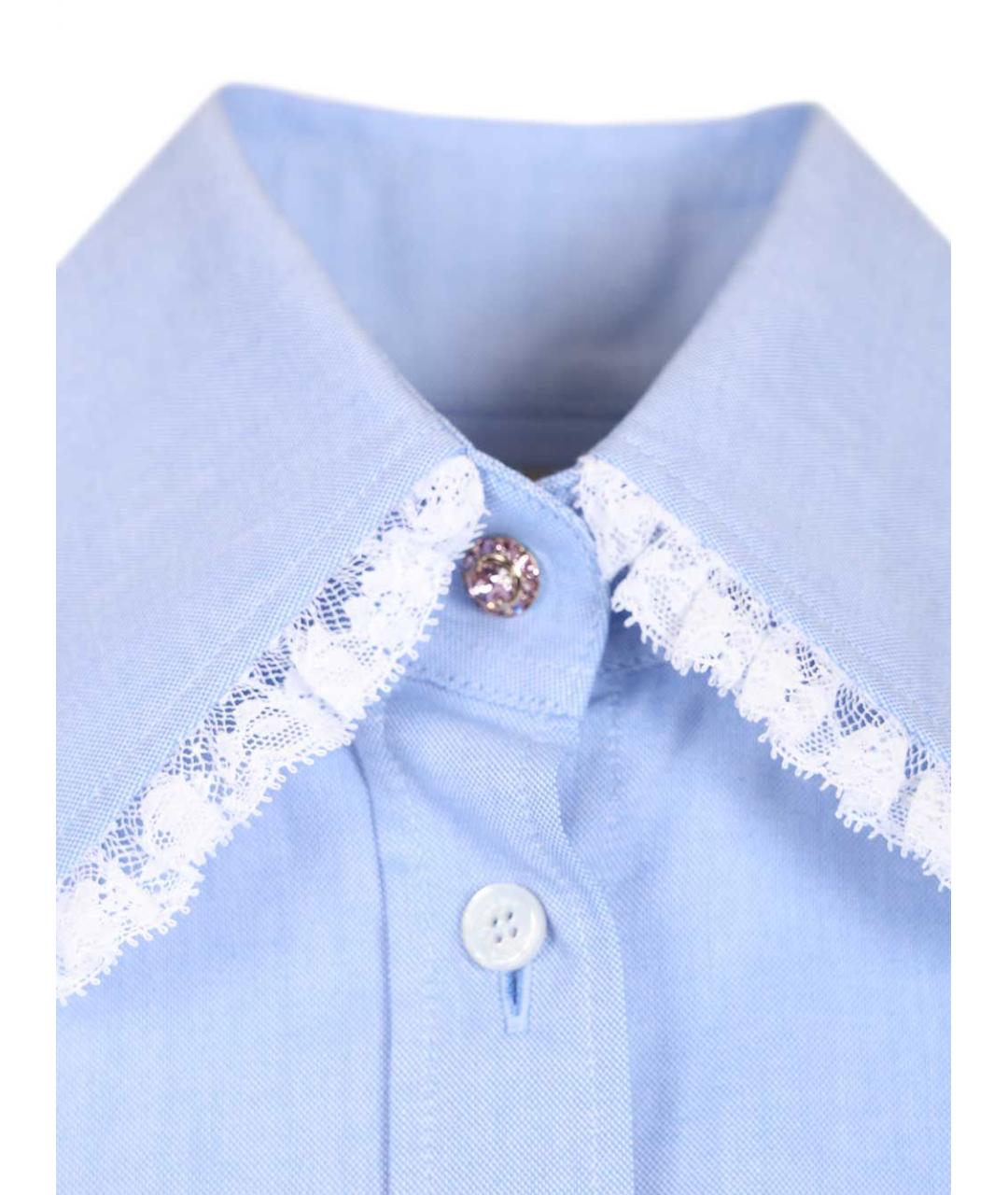 VALENTINO Голубая хлопковая рубашка, фото 4