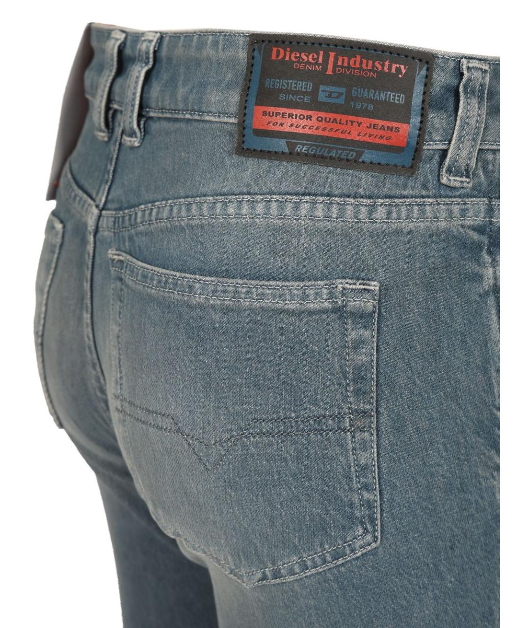 DIESEL Голубые хлопковые джинсы клеш, фото 4