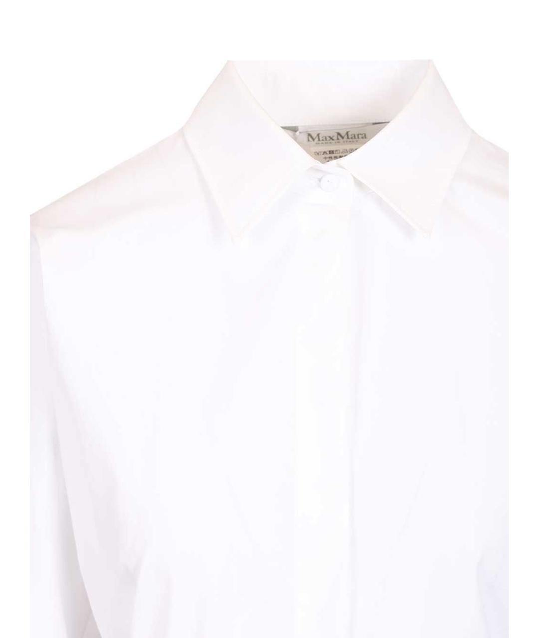 MAX MARA Белая хлопковая рубашка, фото 4