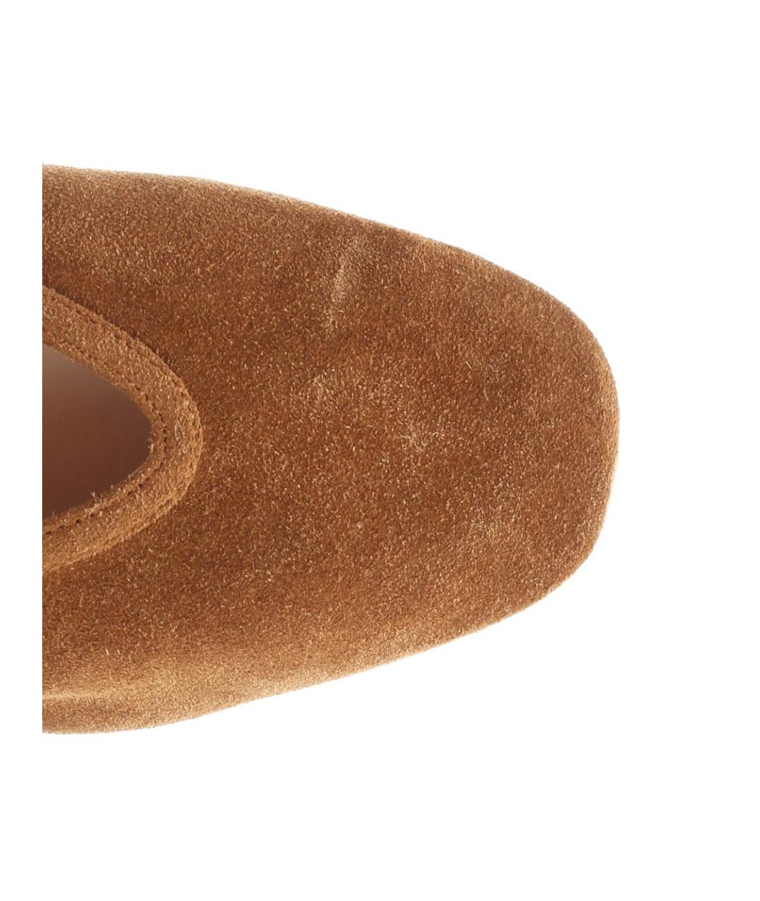 LE MONDE BERYL Коричневые замшевые балетки, фото 4