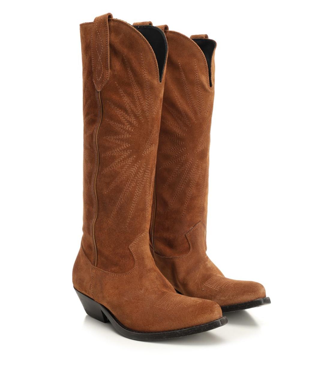 GOLDEN GOOSE DELUXE BRAND Коричневые замшевые сапоги, фото 5