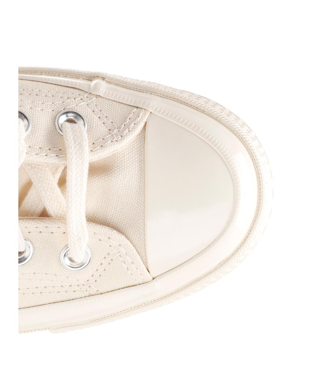 COMME DES GARÇONS PLAY Белые текстильные кроссовки, фото 4