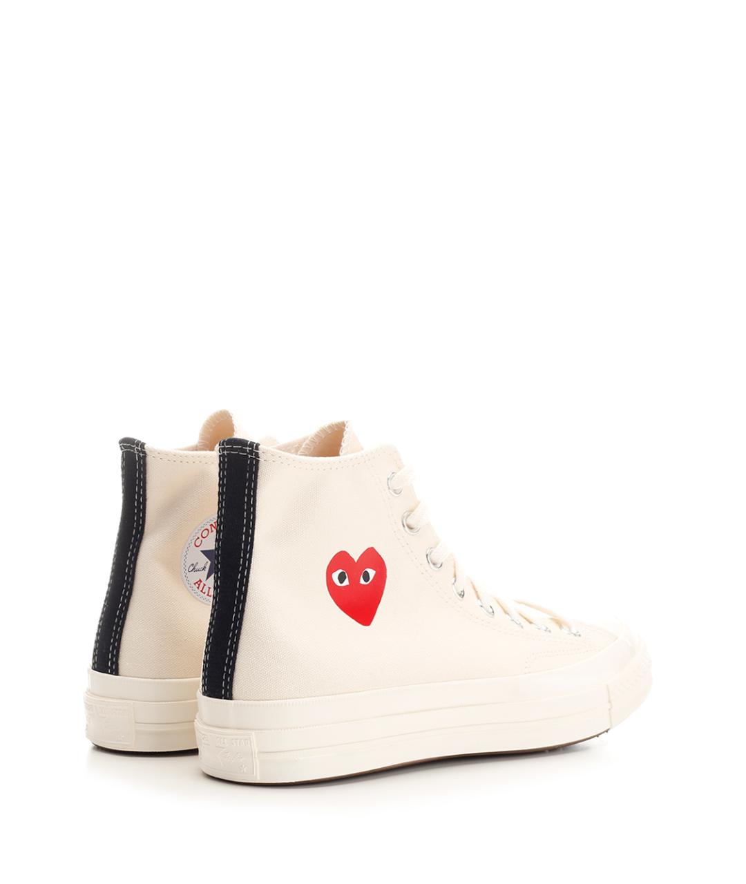 COMME DES GARÇONS PLAY Белые текстильные кроссовки, фото 3