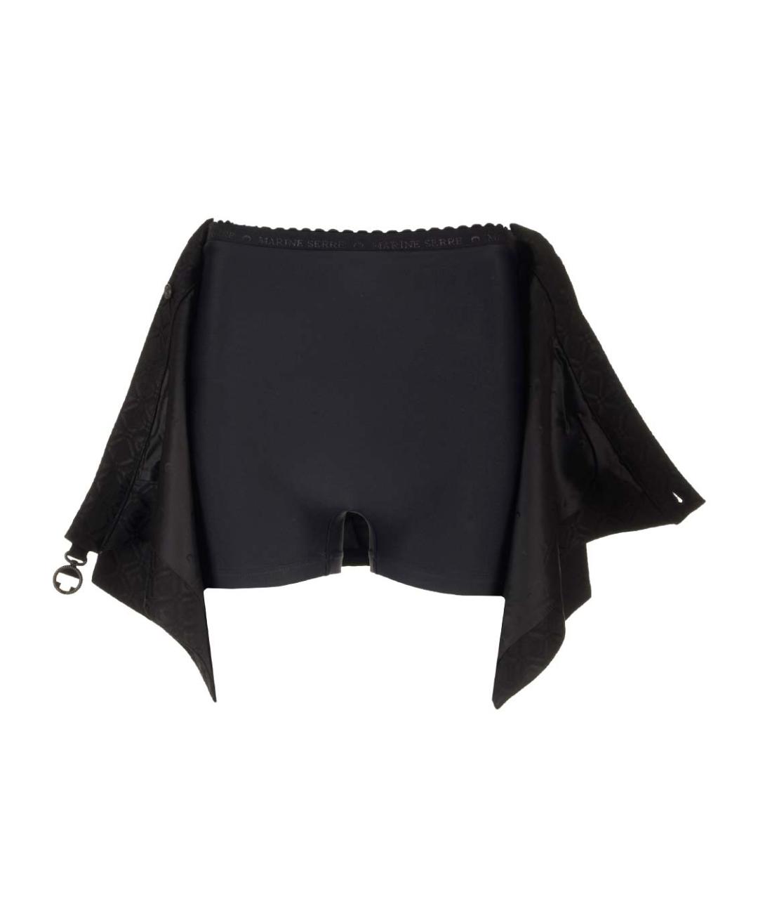 MARINE SERRE Черная вискозная юбка мини, фото 4