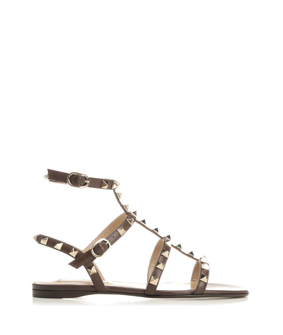 VALENTINO Коричневые кожаные сандалии, фото 1