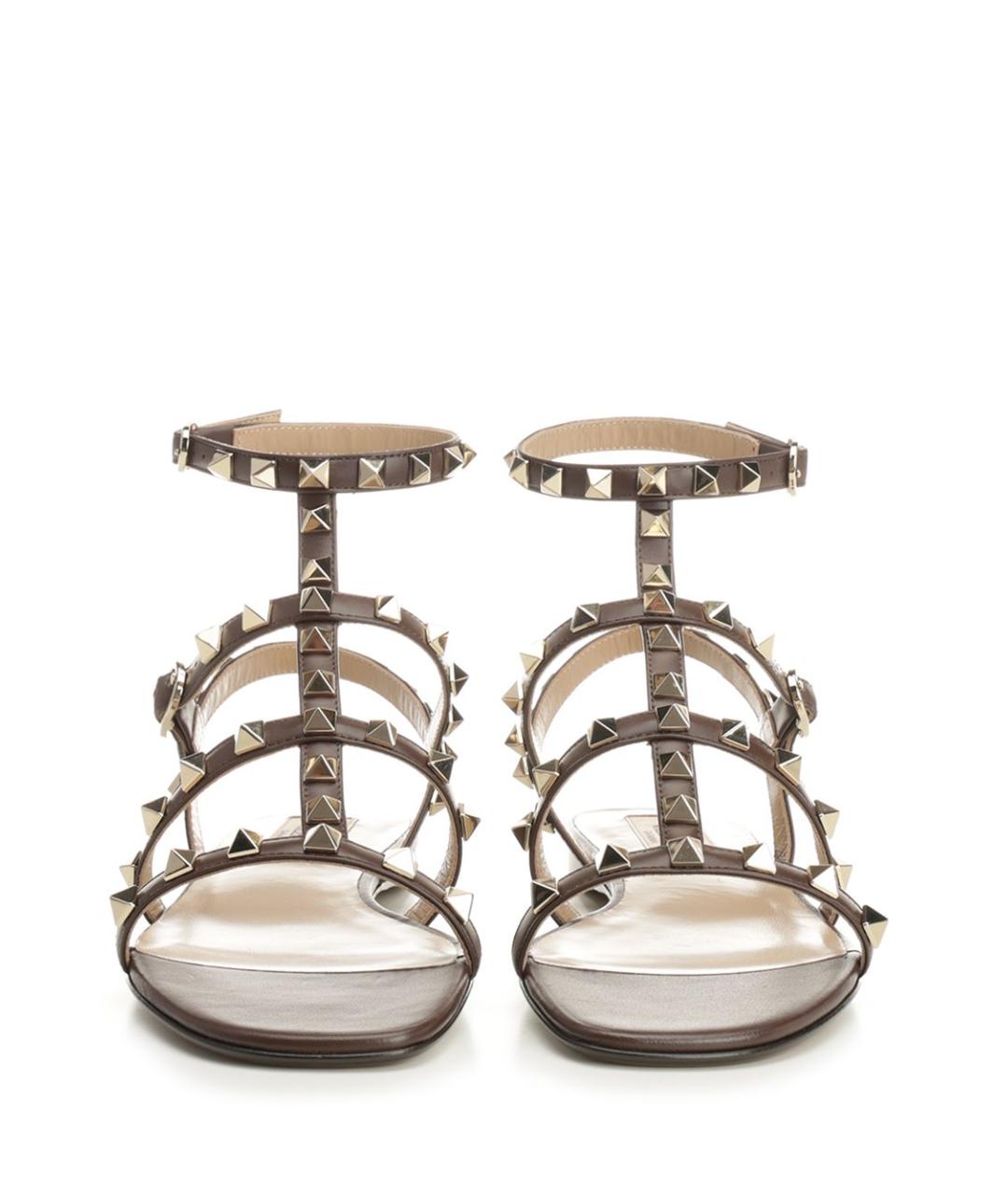 VALENTINO Коричневые кожаные сандалии, фото 5