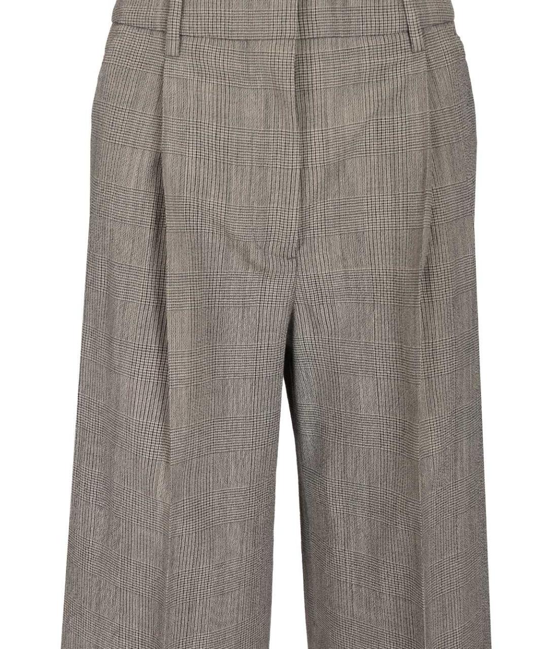 GOLDEN GOOSE DELUXE BRAND Серые хлопковые прямые брюки, фото 4