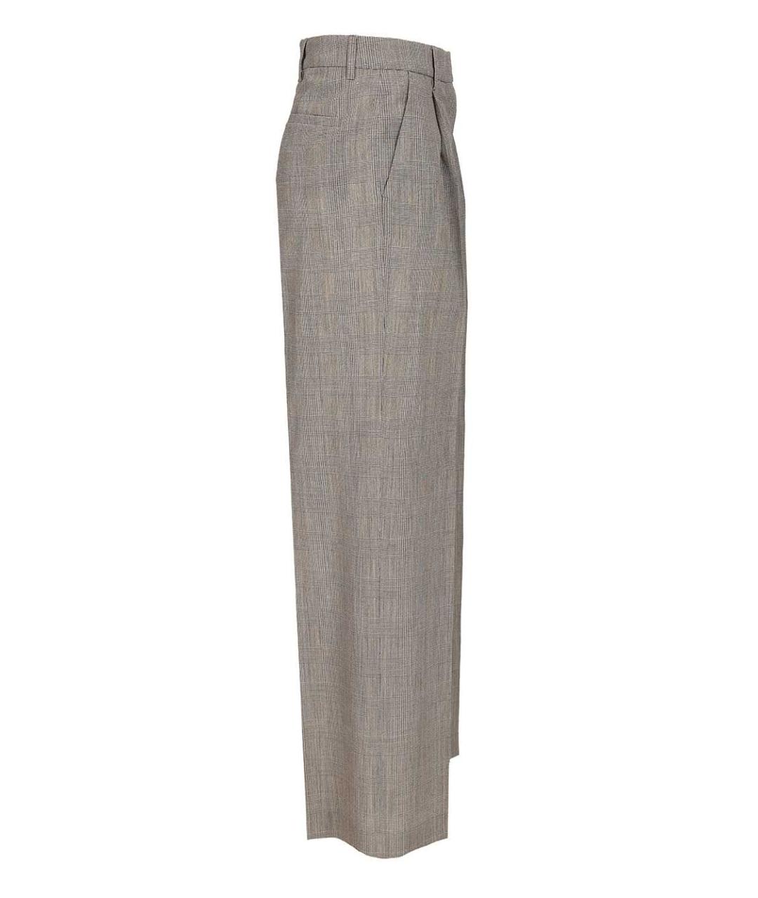 GOLDEN GOOSE DELUXE BRAND Серые хлопковые прямые брюки, фото 3