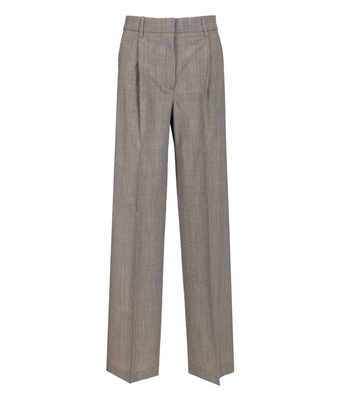 GOLDEN GOOSE DELUXE BRAND Серые хлопковые прямые брюки, фото 1