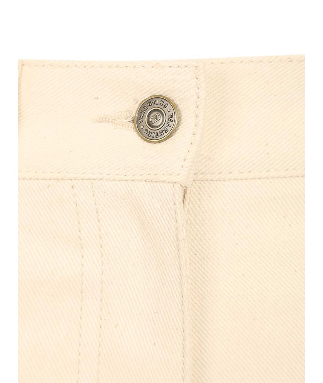 VALENTINO Бежевые хлопковые джинсы слим, фото 4