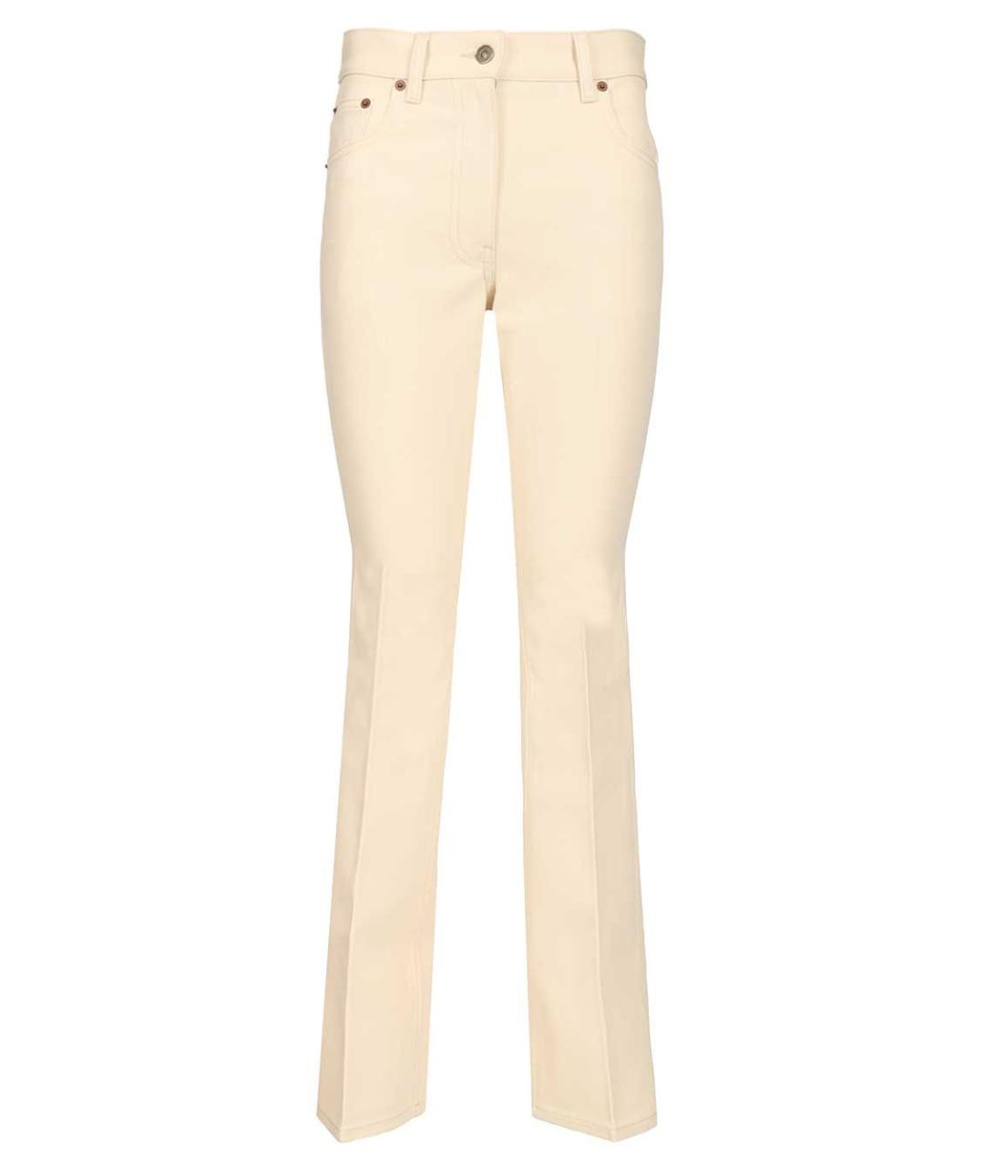 VALENTINO Бежевые хлопковые джинсы слим, фото 1