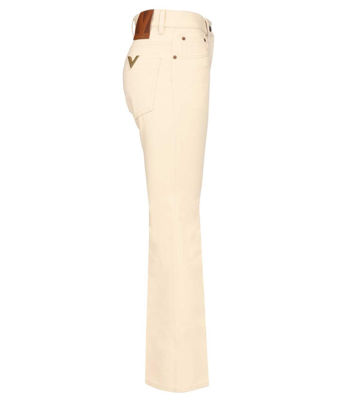 VALENTINO Бежевые хлопковые джинсы слим, фото 3