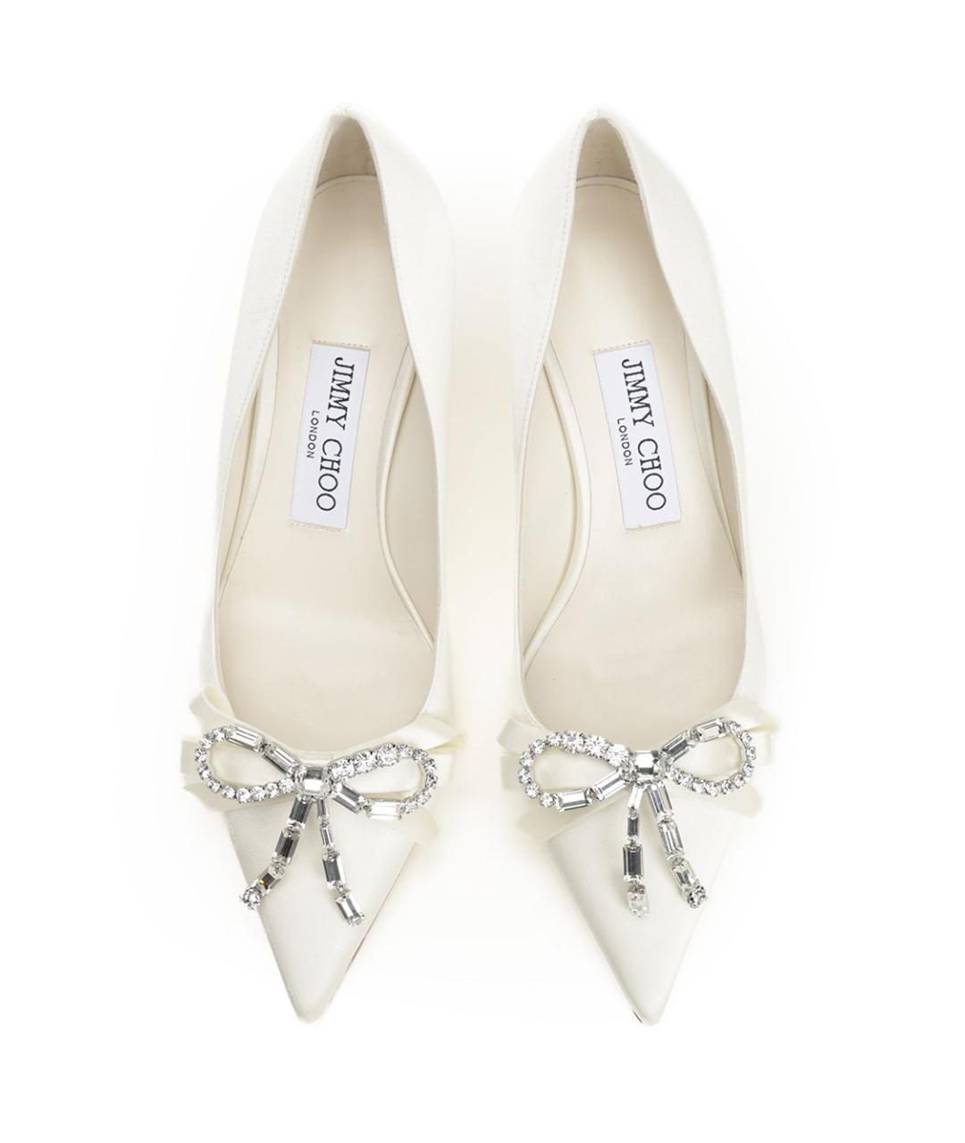 JIMMY CHOO Белые текстильные туфли, фото 5