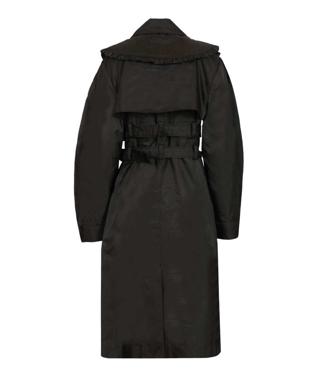 GANNI Черный полиамидовый тренч/плащ, фото 2