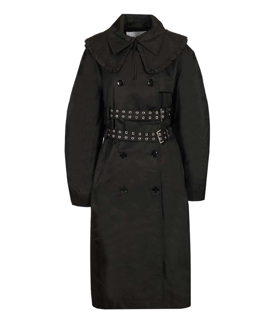 GANNI Черный полиамидовый тренч/плащ, фото 1