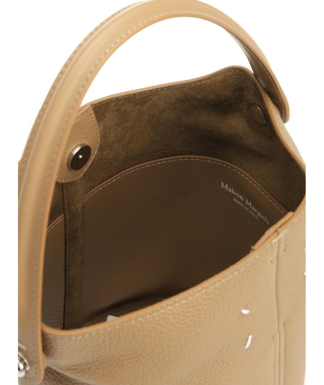 MAISON MARGIELA Бежевая кожаная сумка тоут, фото 4