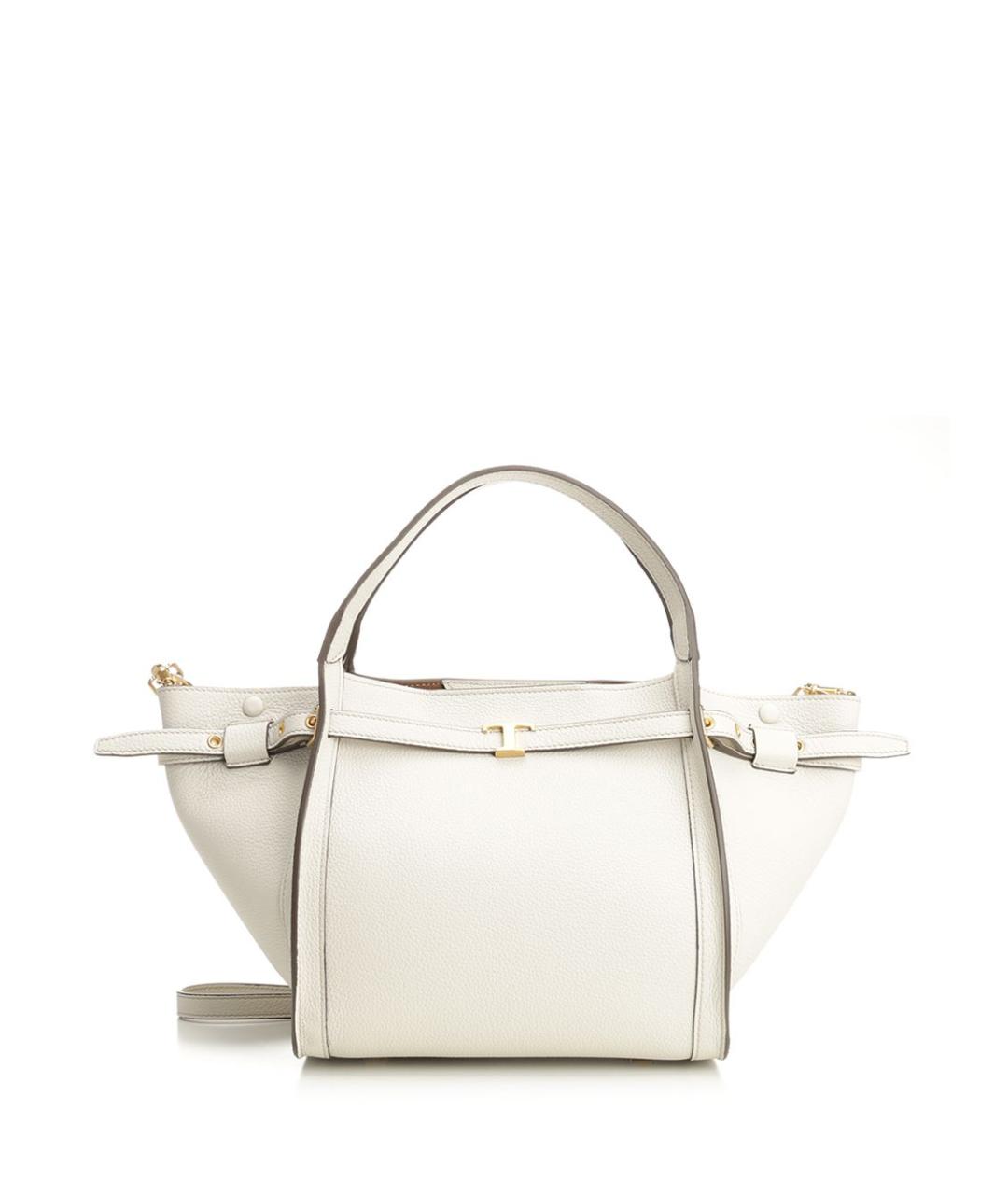 TOD'S Белая кожаная сумка тоут, фото 1