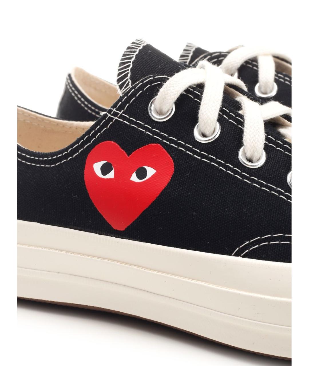 COMME DES GARÇONS PLAY Черные текстильные кеды, фото 6