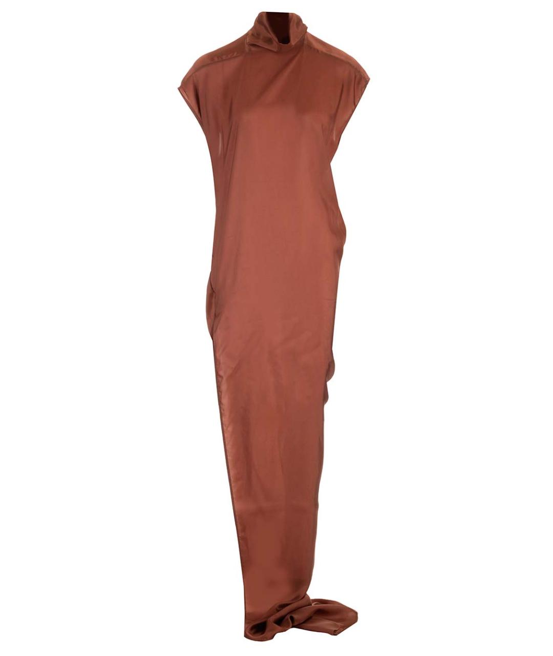 RICK OWENS Коричневое вискозное коктейльное платье, фото 1