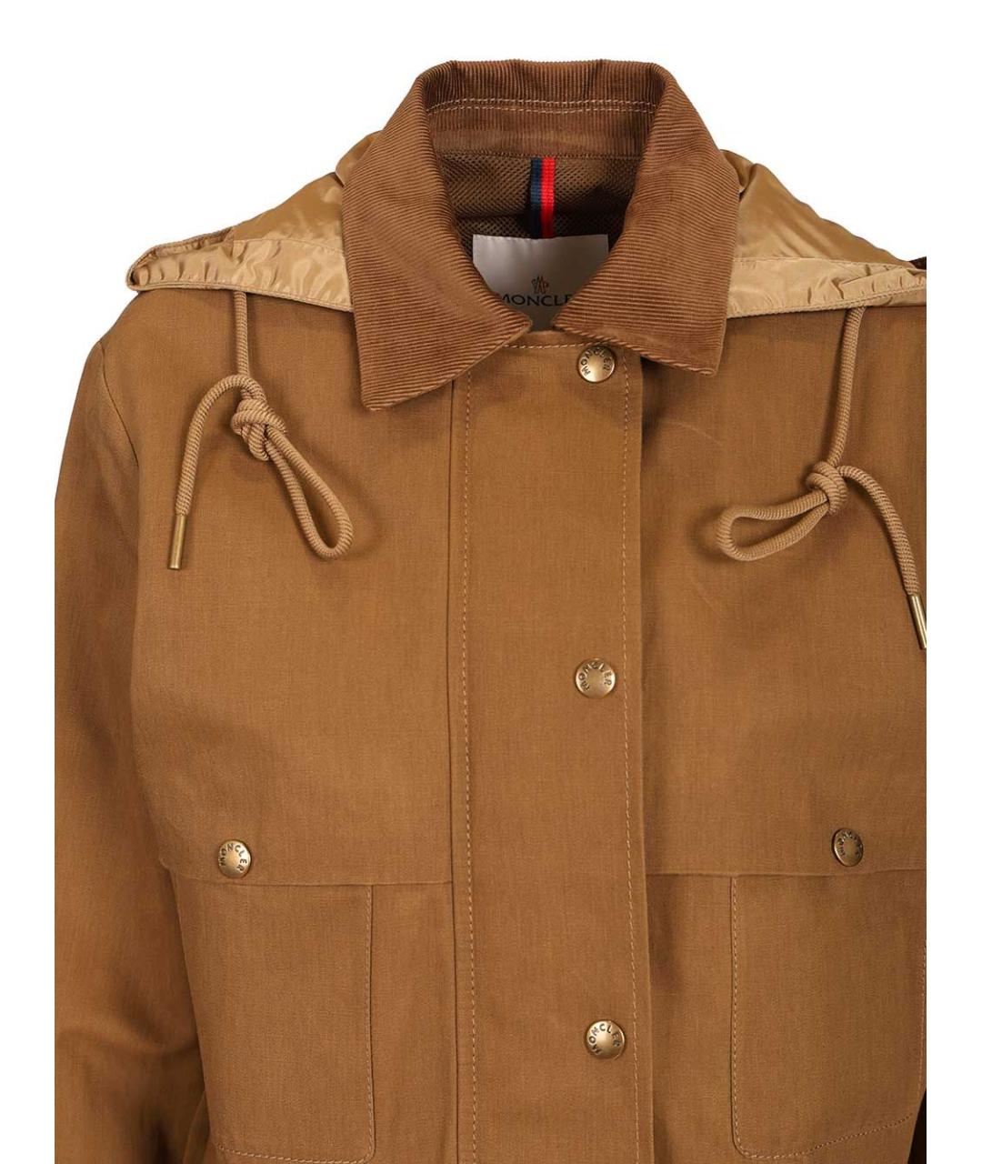MONCLER Коричневая хлопковая куртка, фото 4