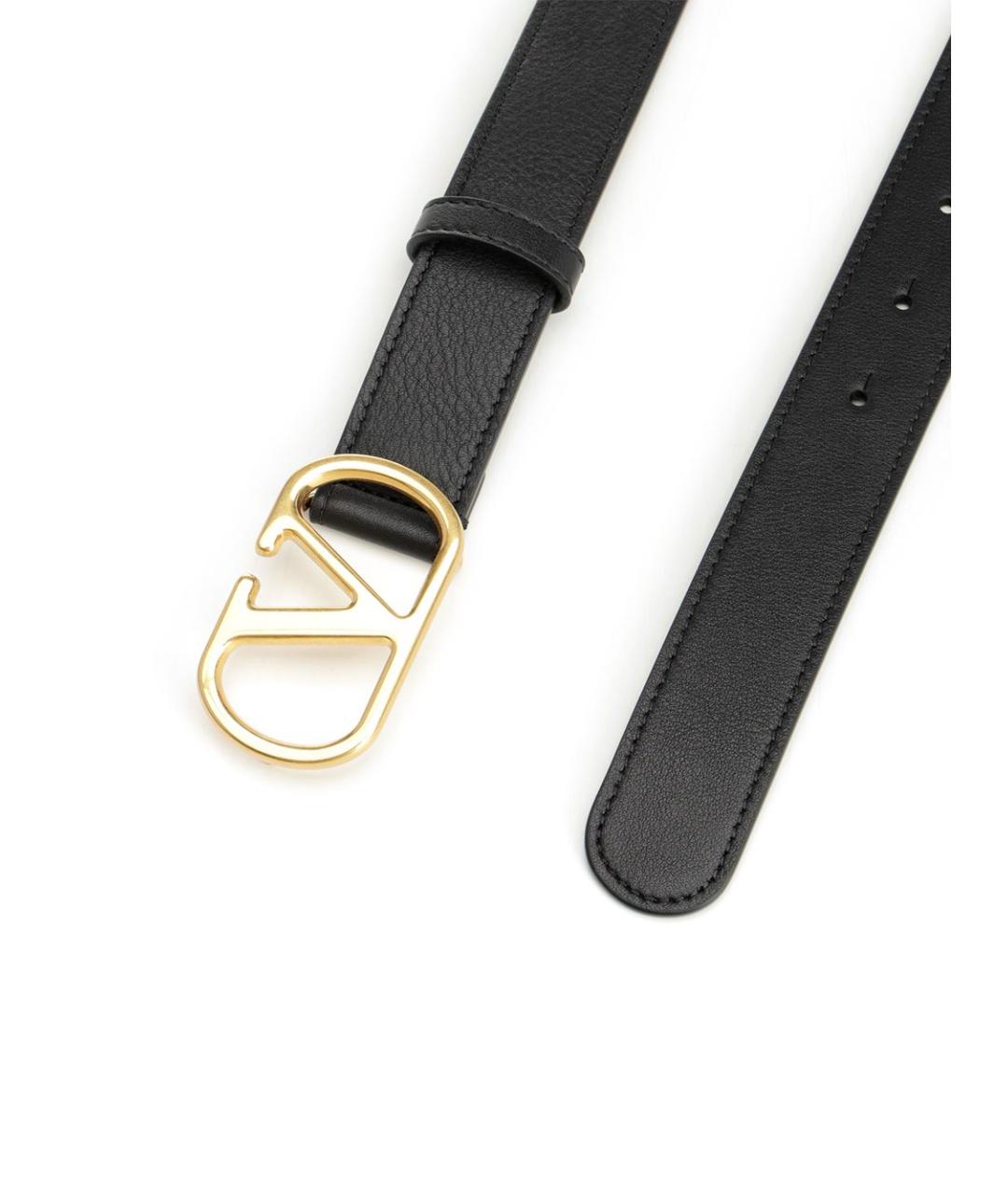 VALENTINO Черный кожаный ремень, фото 2