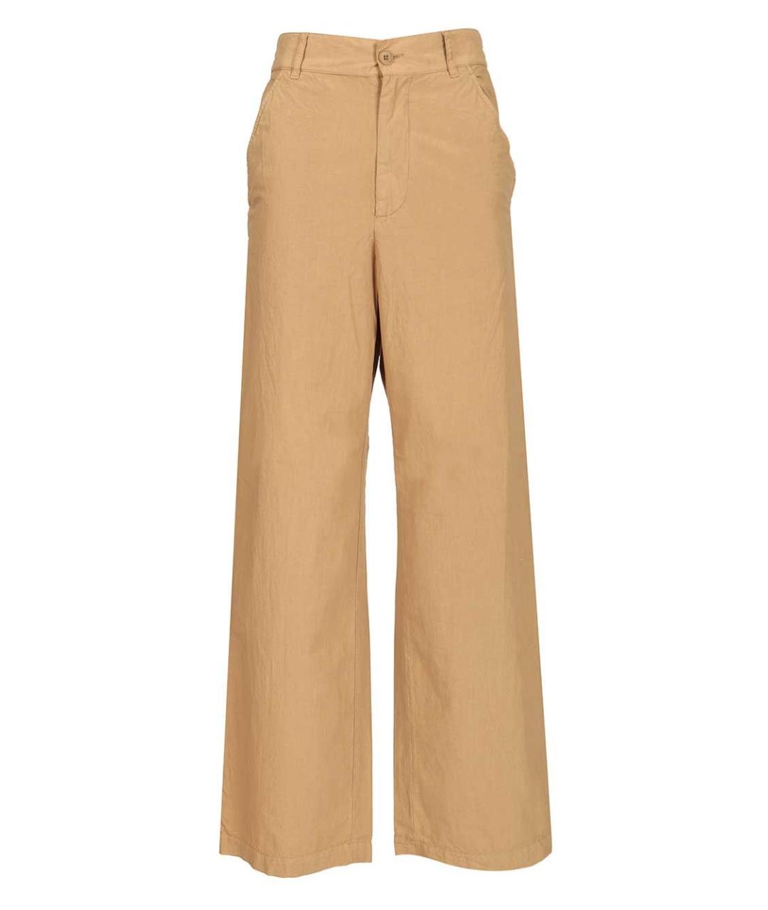 BARENA Бежевые хлопковые прямые брюки, фото 1