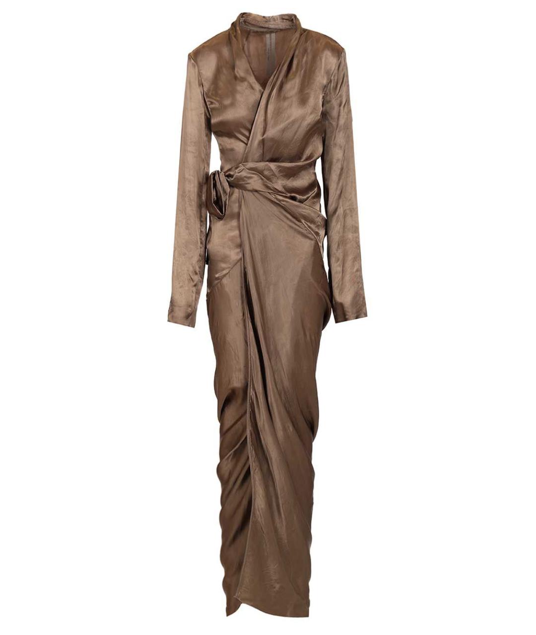 RICK OWENS Коричневое вискозное вечернее платье, фото 1