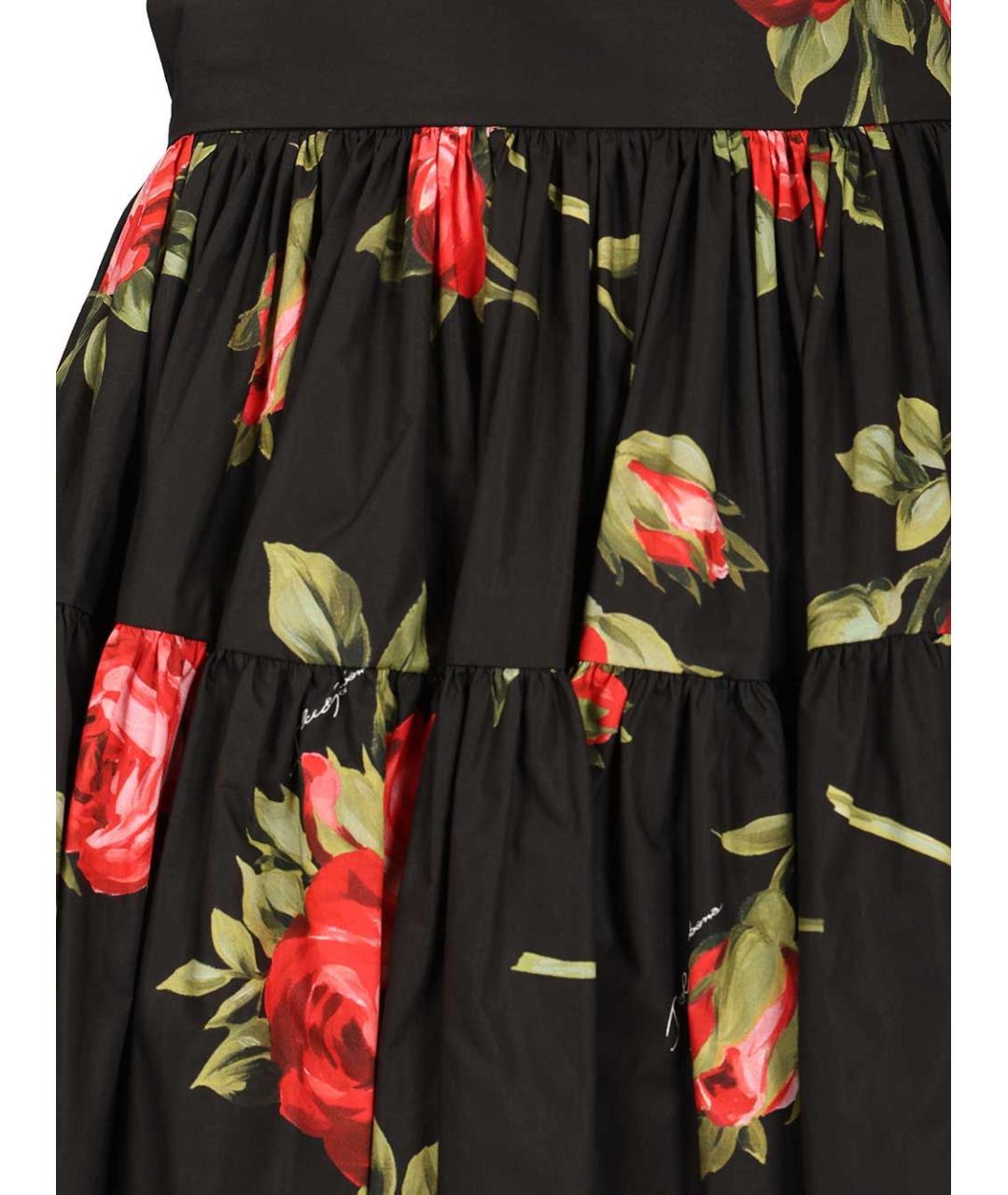 DOLCE&GABBANA Черная хлопковая юбка мини, фото 4