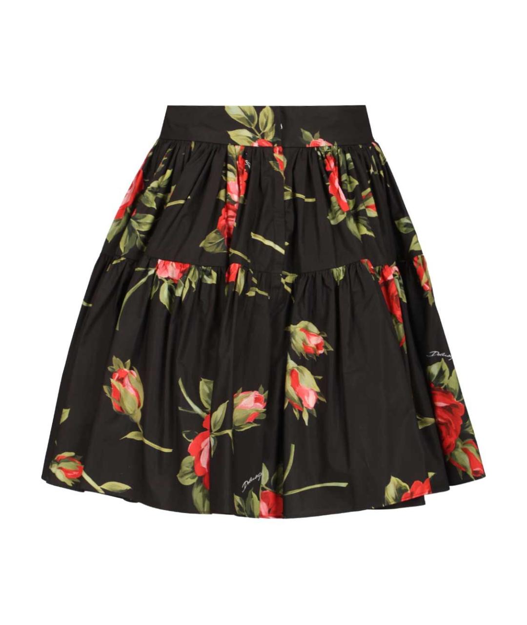 DOLCE&GABBANA Черная хлопковая юбка мини, фото 2