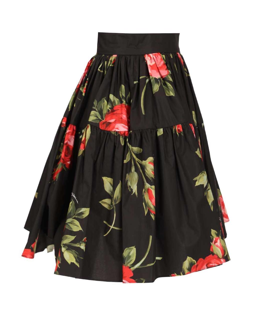 DOLCE&GABBANA Черная хлопковая юбка мини, фото 3